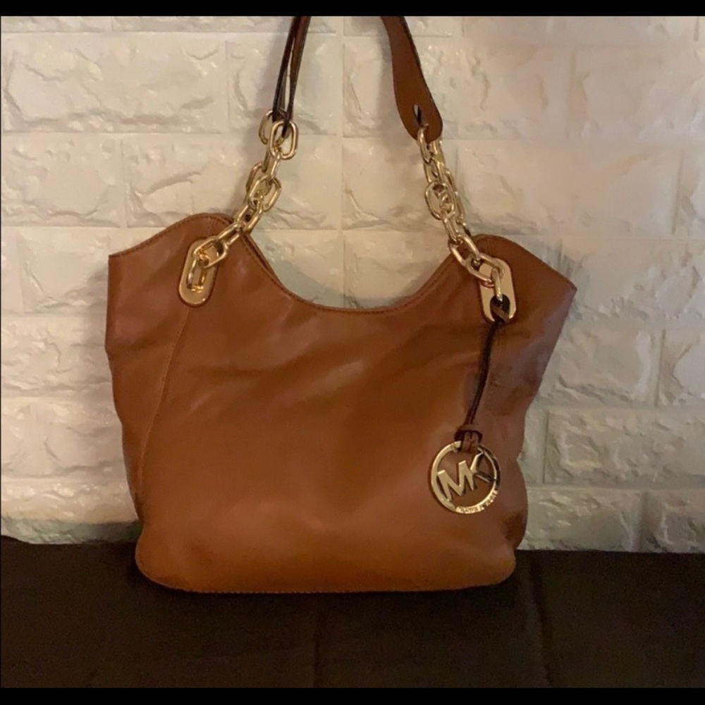 Michael Kors Brown Leather Hobo Bag